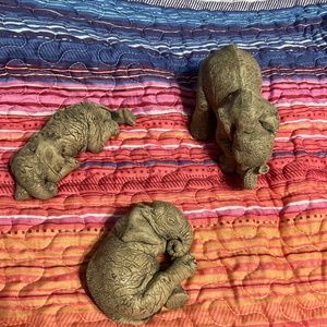 Vintage -The Herd Elephant sculptures  by Martha Carey - Winks 1992
